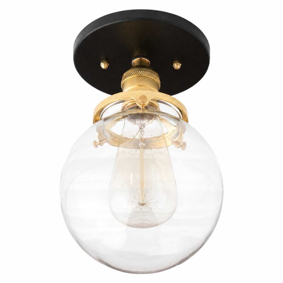 Glorica Glass Retro Globe Ceiling Light - Vintage Industrial Home Lighting