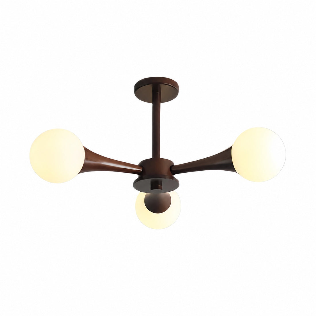 Novalune Multi-Light Glass Globe Chandelier with Wood Frame - Japanese Zen Style for Living Room