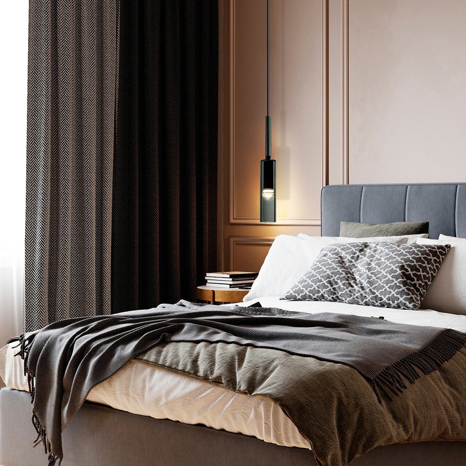 Modern Cylindrical Glass Pendant Light