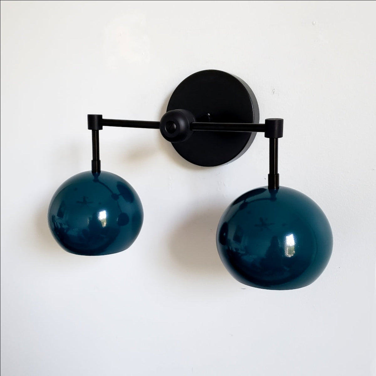 Navy Wall Light - Double Ball Bath Vanity Mirror Wall Sconce