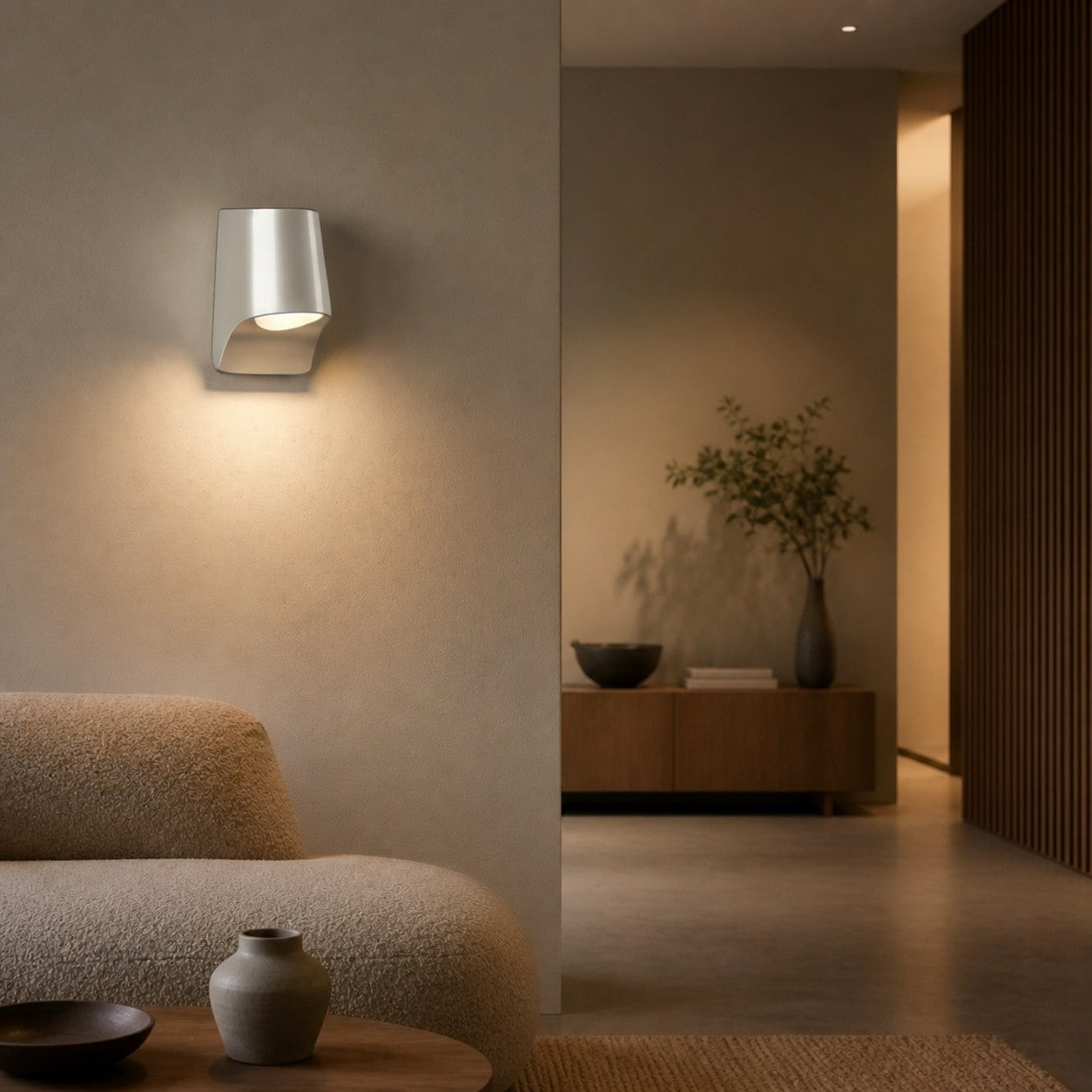 Rivathis Minimalist Metal Pewter Wall Lantern — Stylish Porch Fixture Ideal for Entry or Garden