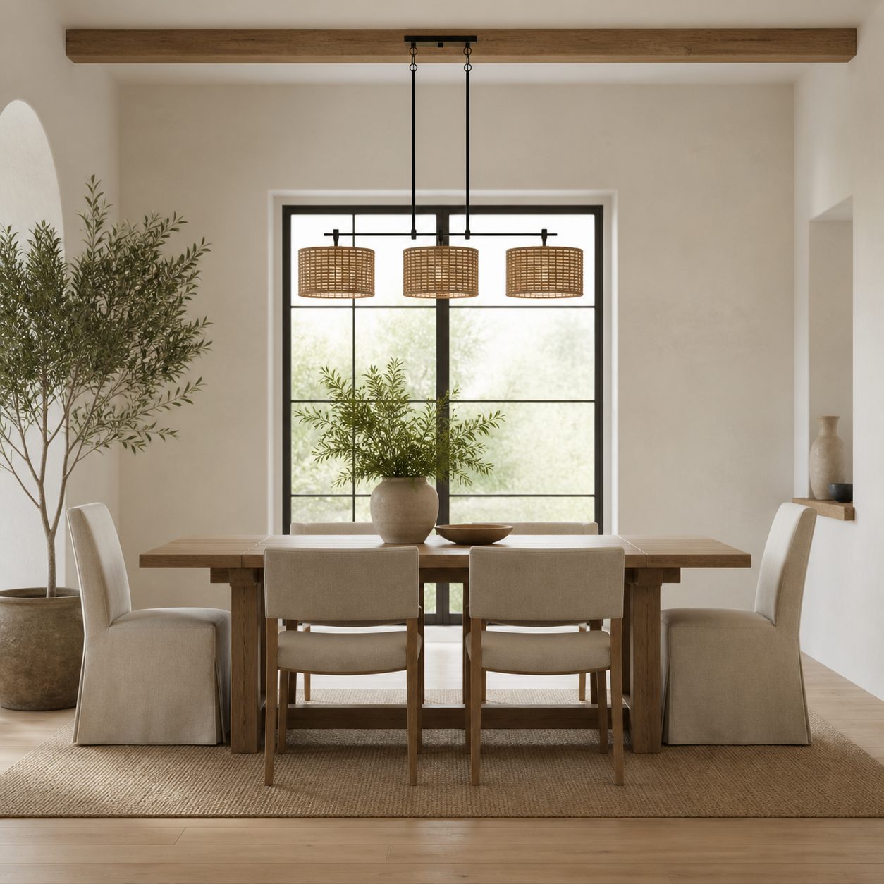 Ravelo Rustic Drum Pendant Light with Sculptural Metal Design for Dining and Living Spaces