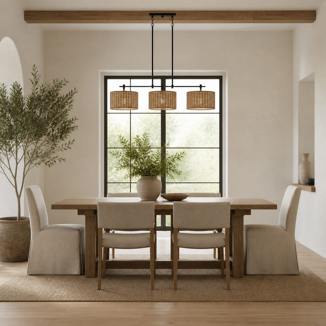 Ravelo Rustic Drum Pendant Light with Sculptural Metal Design for Dining and Living Spaces