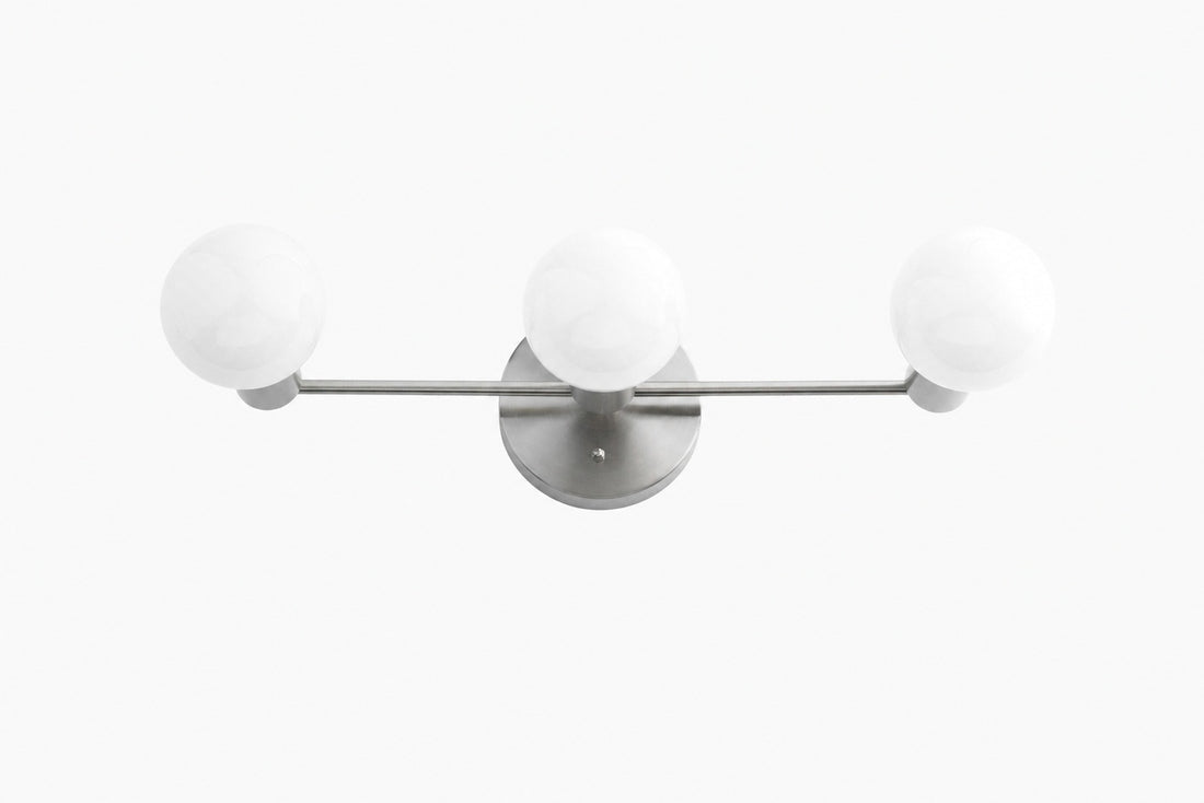 Glorica Glass Mid Century Modern Vanity Light - 3 Light Wall Fixture