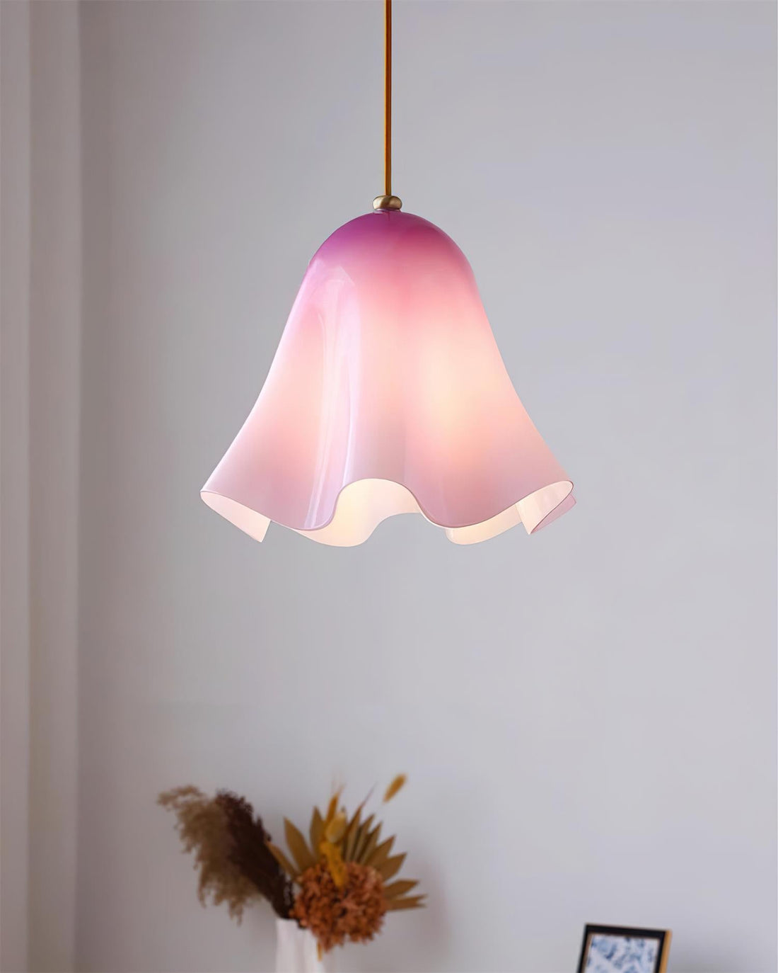 Bellina Artistic Glass Pendant Light - Modern Bloom Inspired Hanging Ceiling Lamp