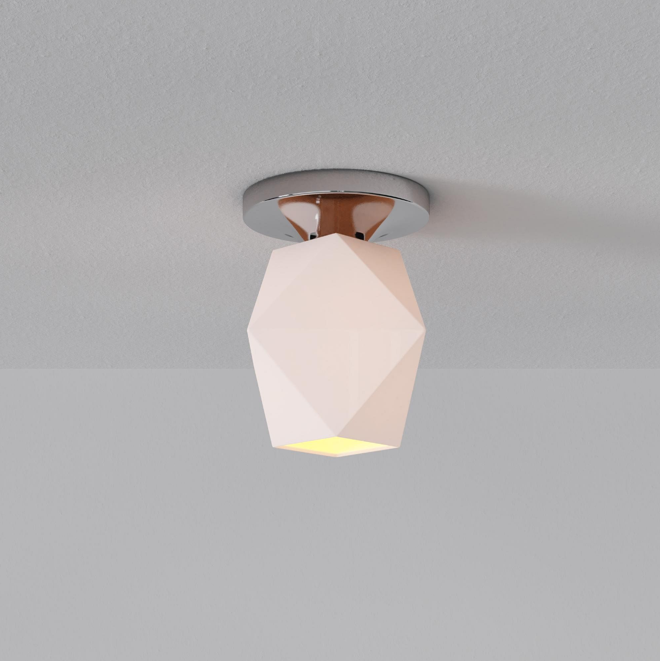Talvior Sculptural Flush Mount Ceiling Light – Faceted Glass for Modern Interiors