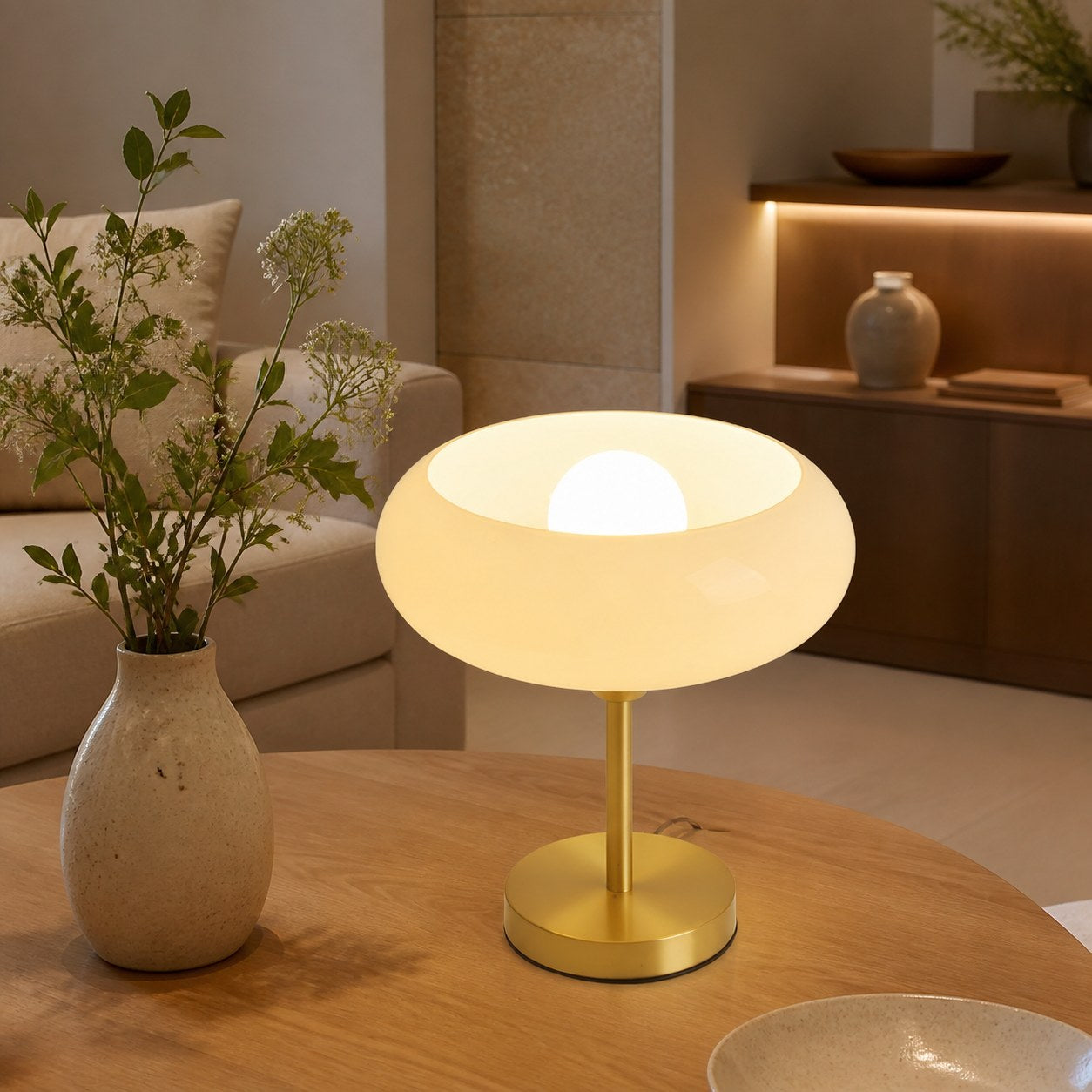 Egg Tart Glass Table Lamp