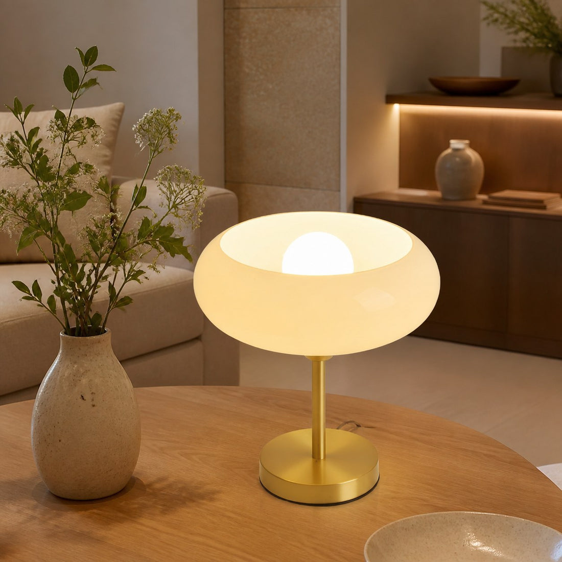 Egg Tart Glass Table Lamp