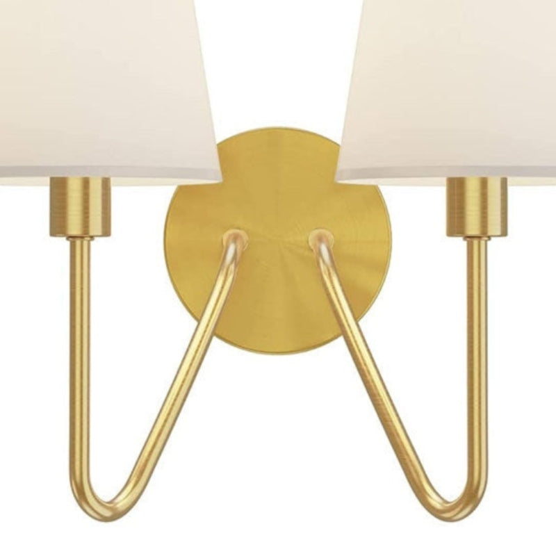 Arcuma Vintage Inspired Metal Wall Sconce - Handcrafted Fabric Shade for Bedroom