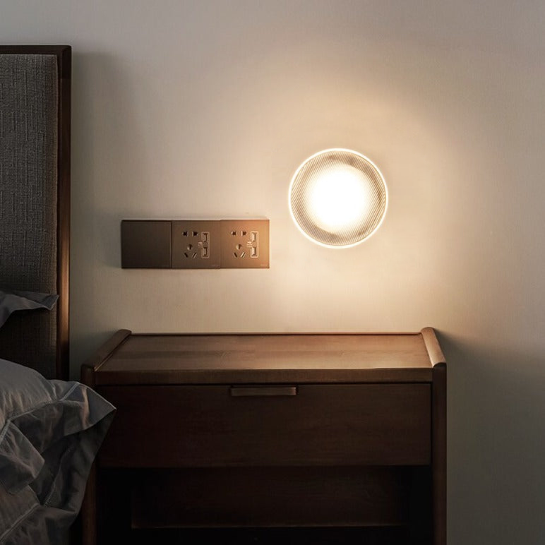 Round Textured Glass Wall Lamp