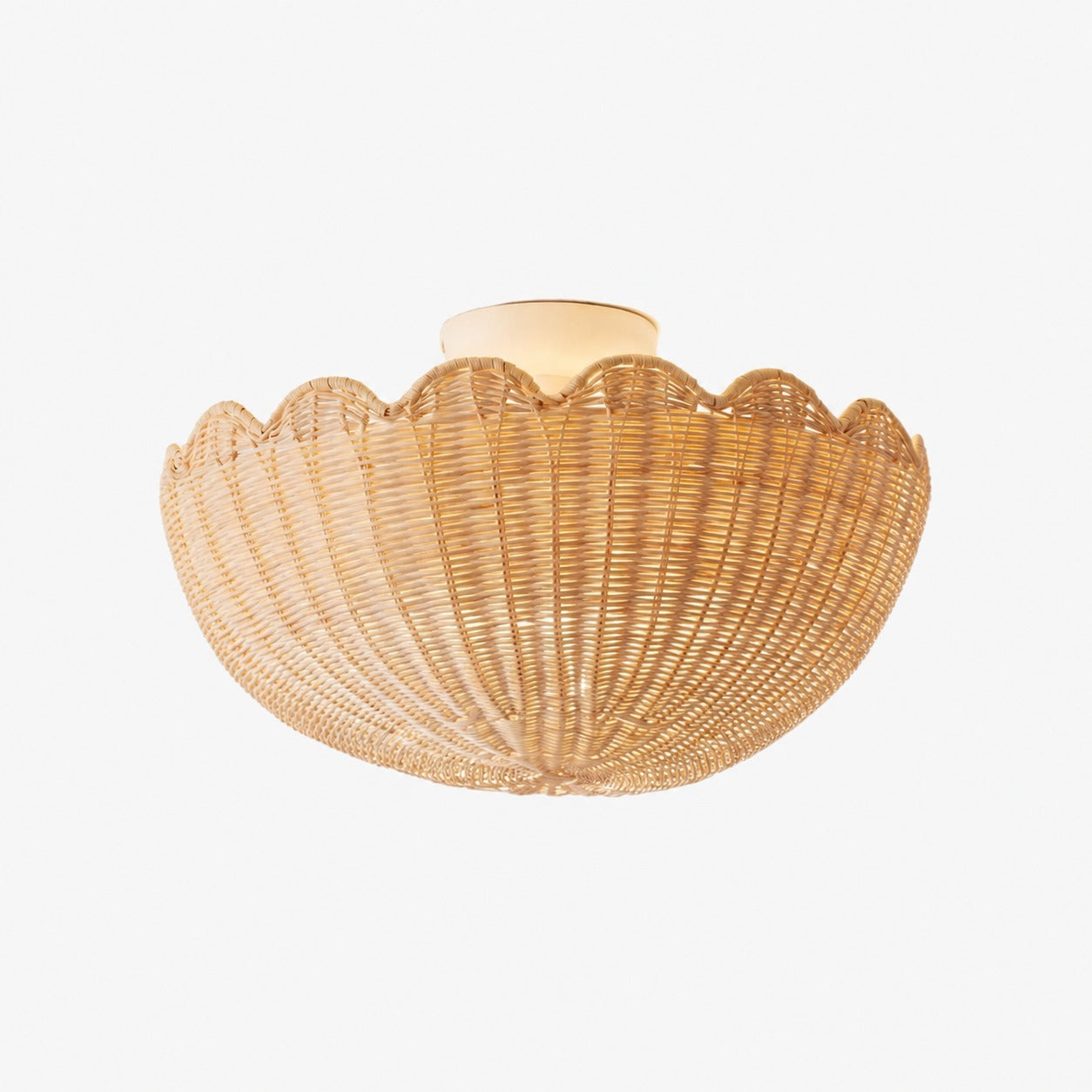 Olvara Rattan Bubble Flush Mount - Chic Ceiling Lamp for Home