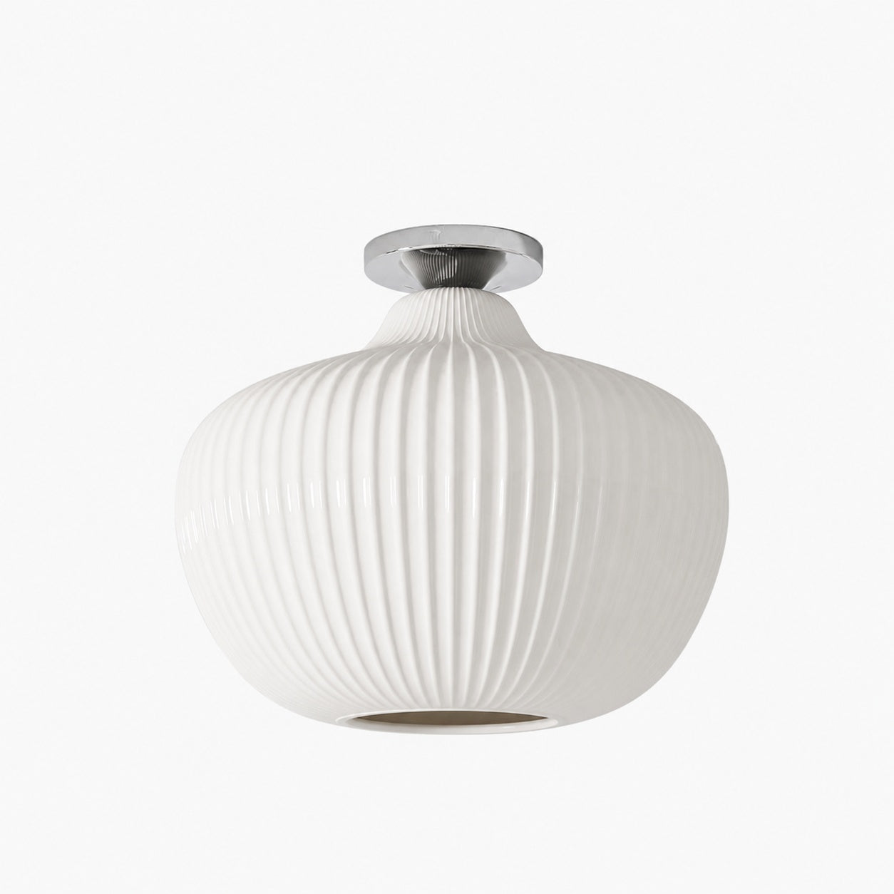 Rivrona Glass Flush Mount Ceiling Light - Modern Champagne Globe Design