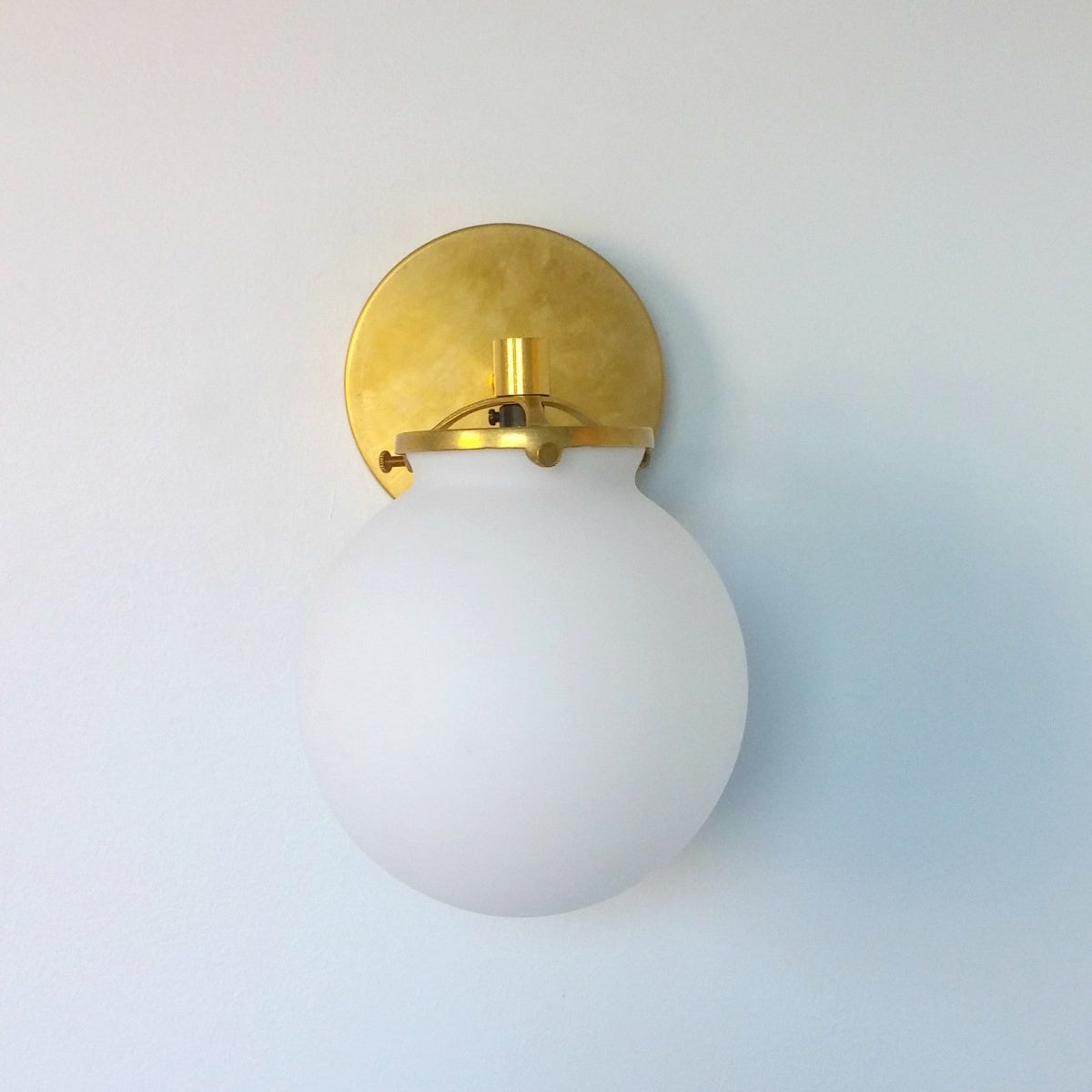 Minimalist Oversized Glass Wall Light - White Globe Sconce For Home