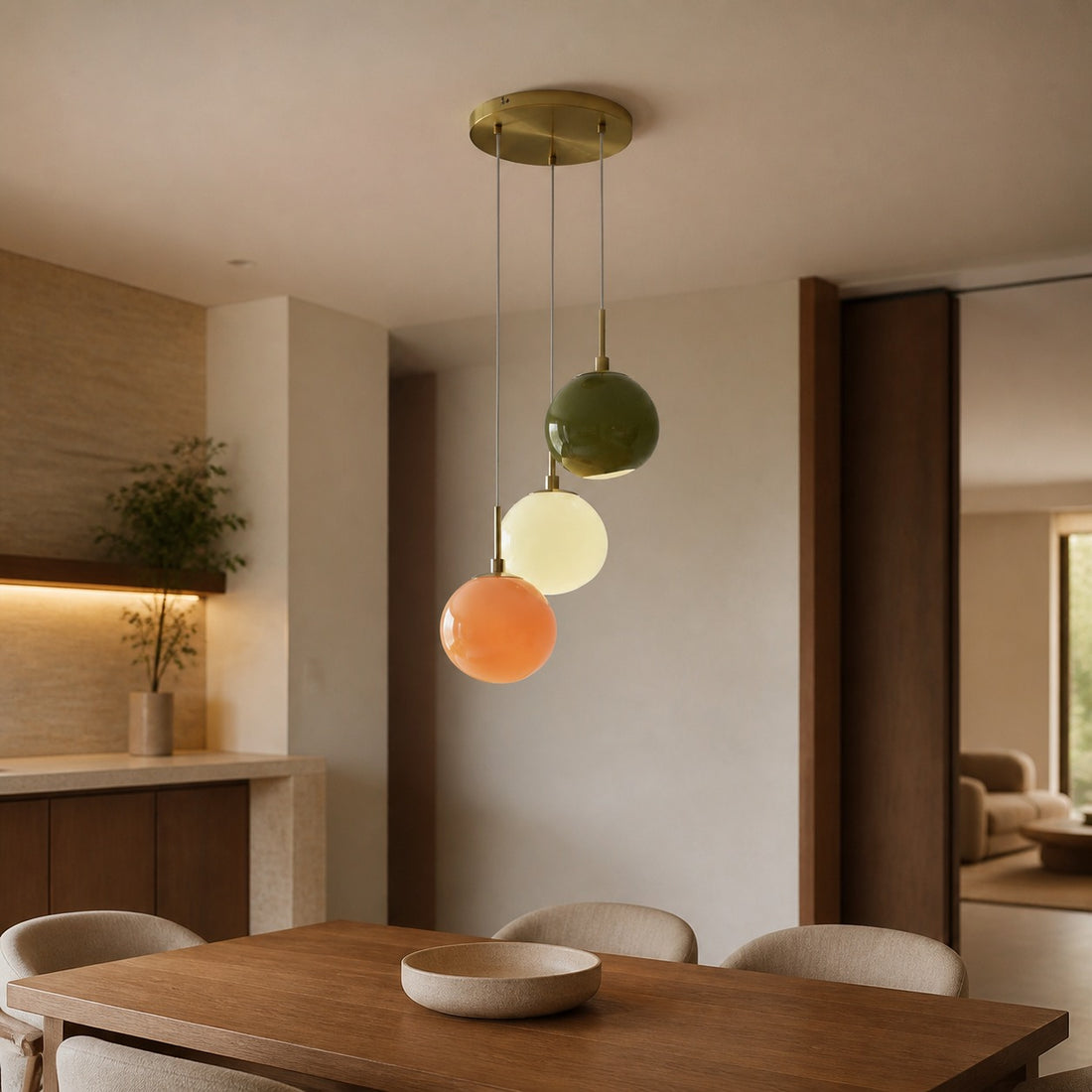 Multi-Shade Opal Glass Pendant - Cluster Hanging Lamp