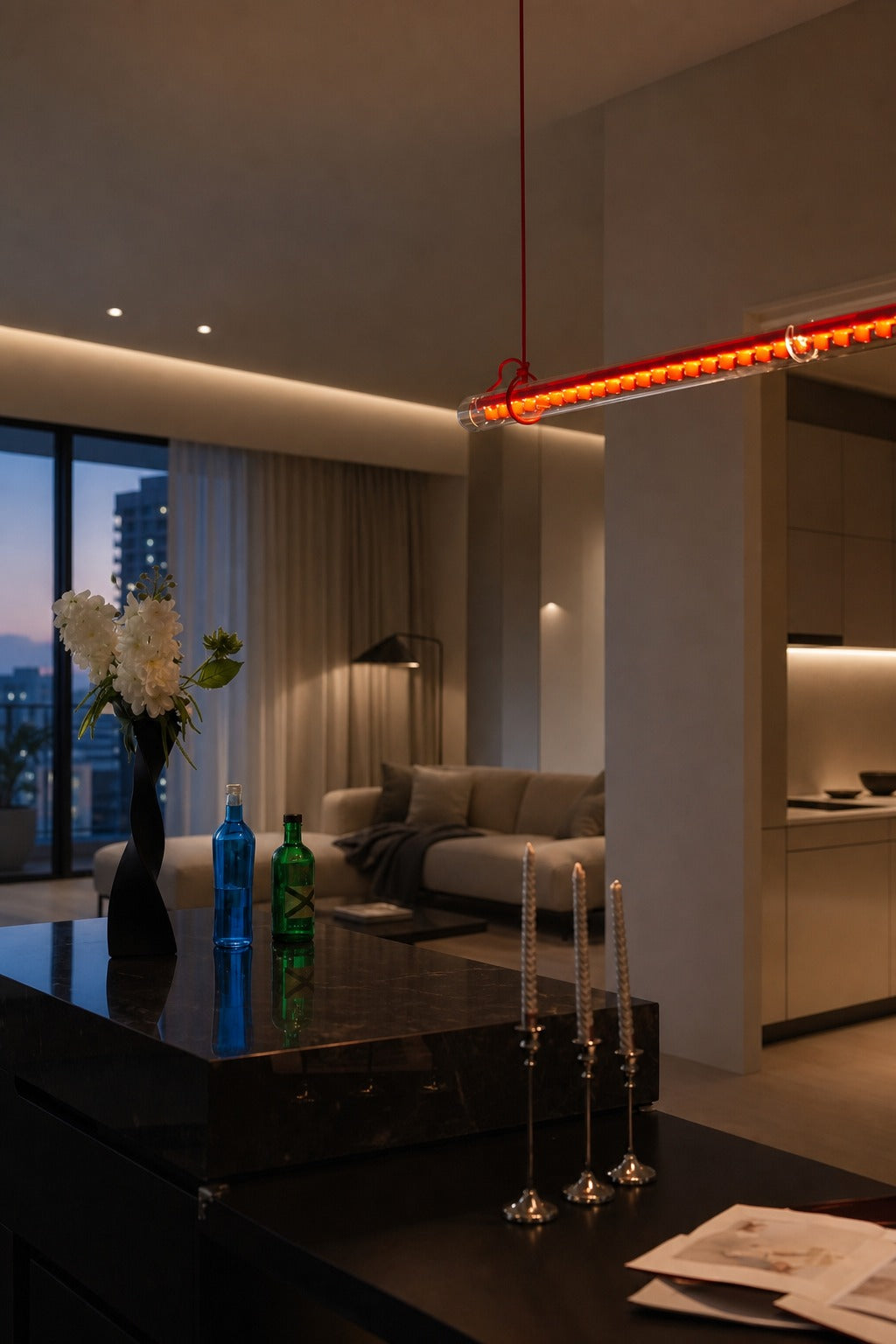 Tubular Linear LED Pendant Lamp
