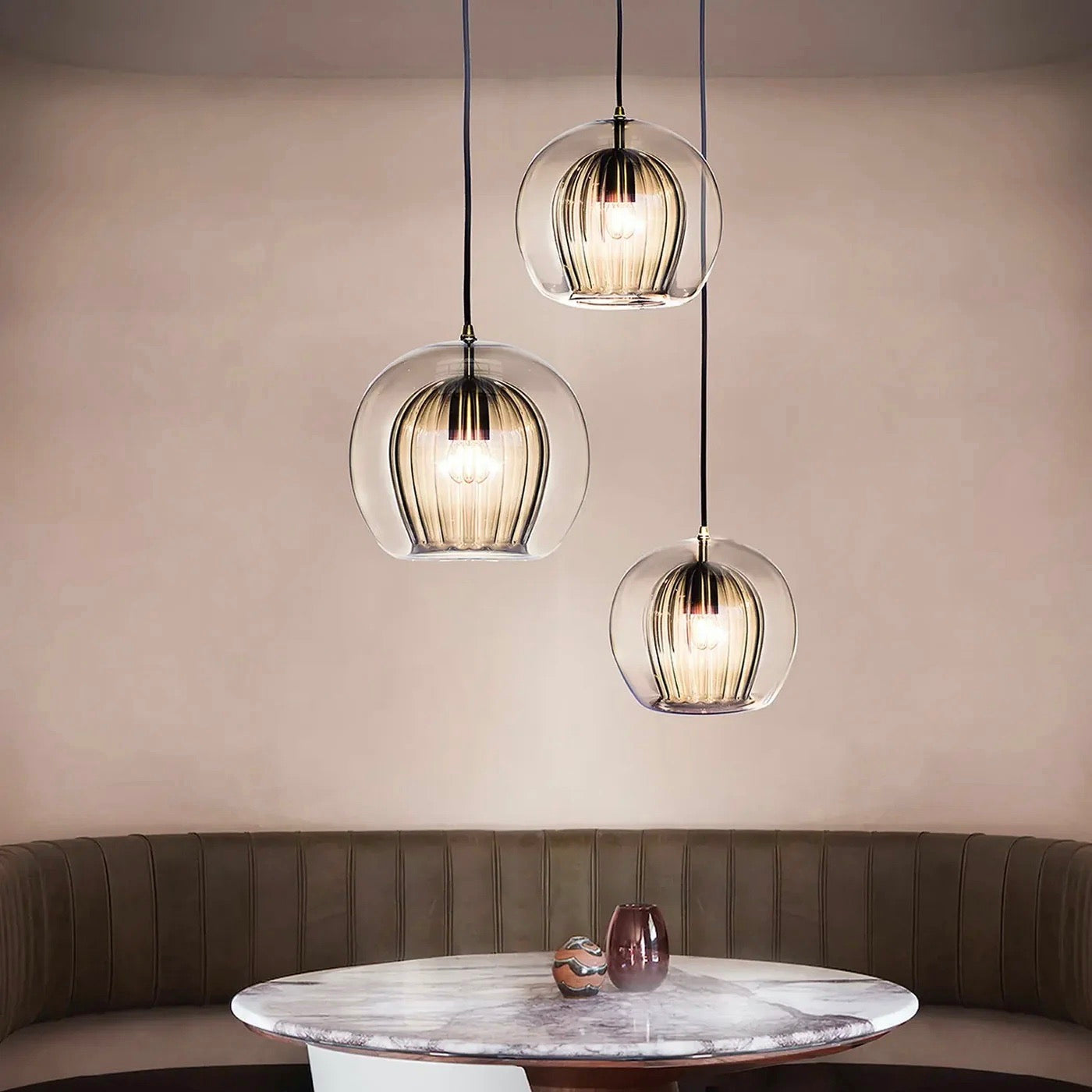 Modern Pleated Glass Pendant Light