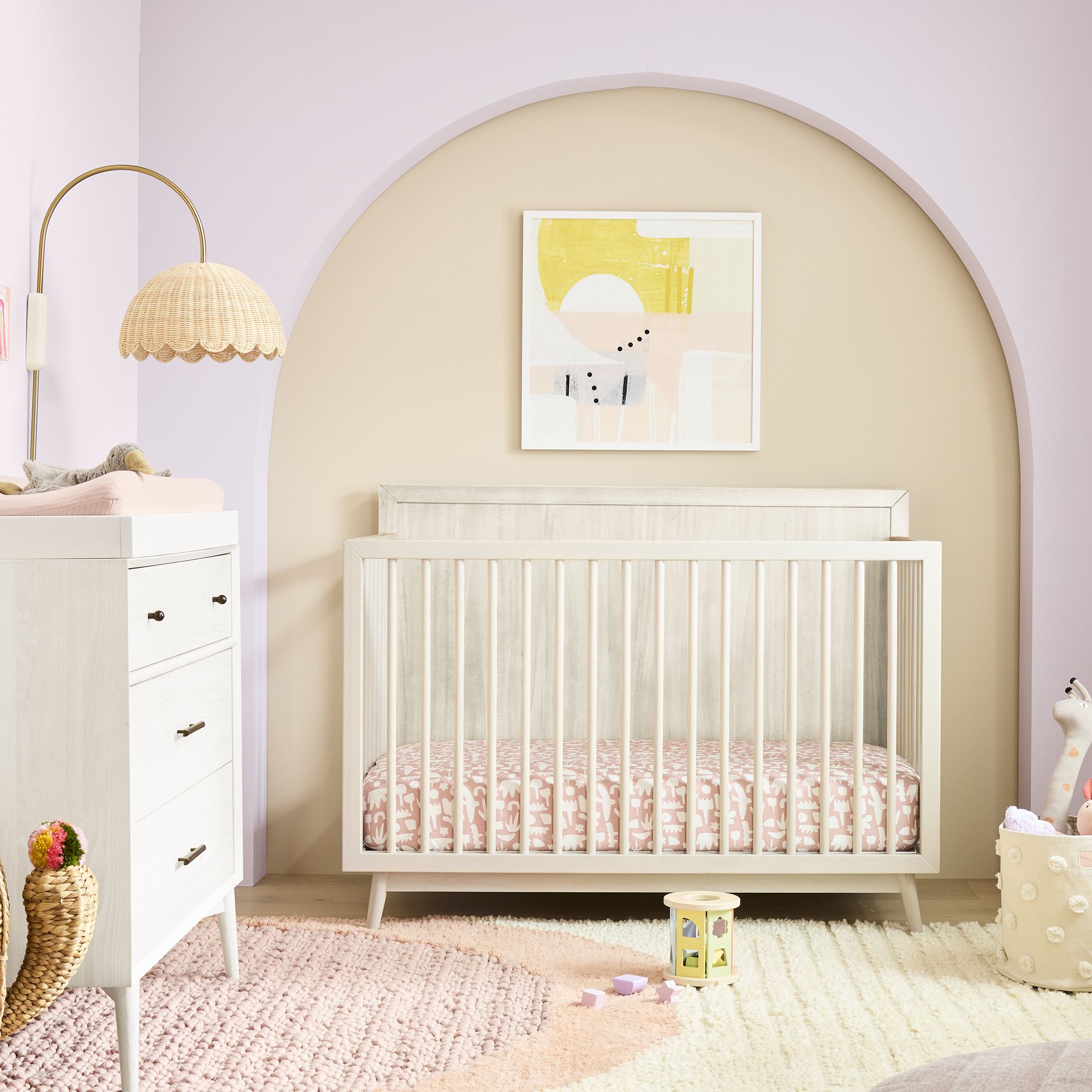 Olvara Scalloped Rattan Bubble Sconce - Whimsical Wall Lamp for Nurseries