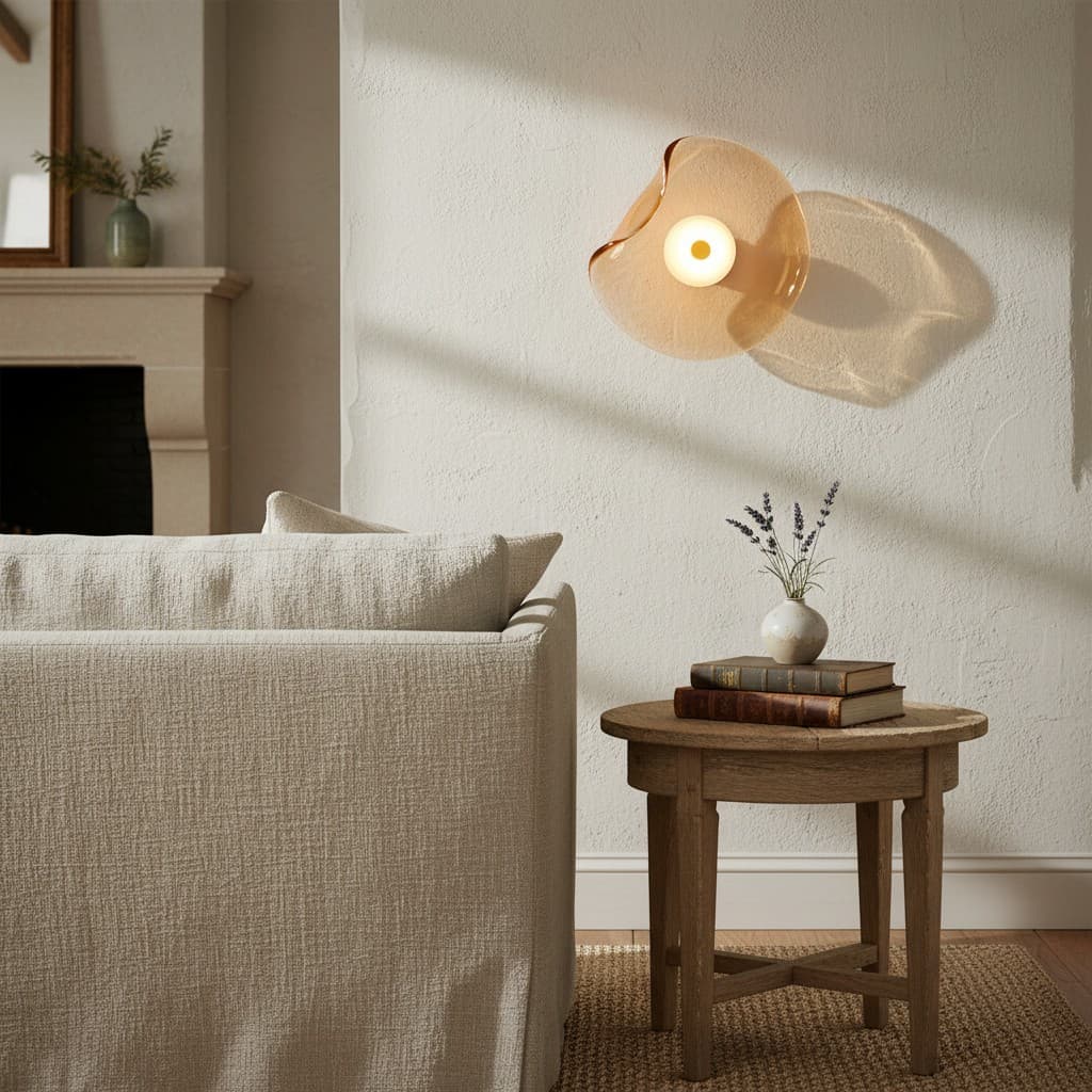 Lunacrest Curved Nebula Inspired Wall Light - Artistic Glass Lighting for Hallway