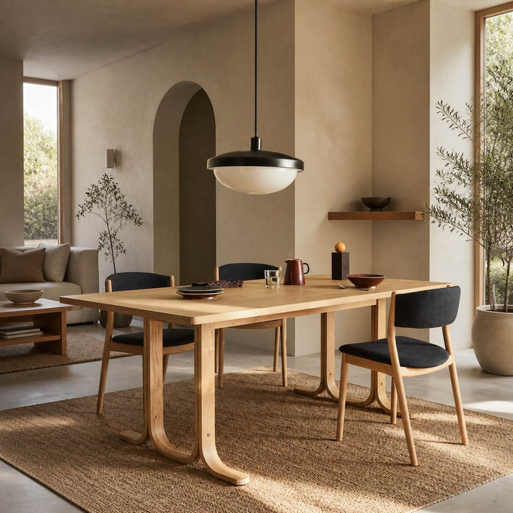 Rolvona Globe Pendant Light - Modern Oval Shade Hanging Lamp