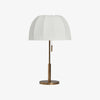 Vellaro Elegant Brass Table Lamp with Fabric Shade – Bedside Light for Contemporary Bedroom
