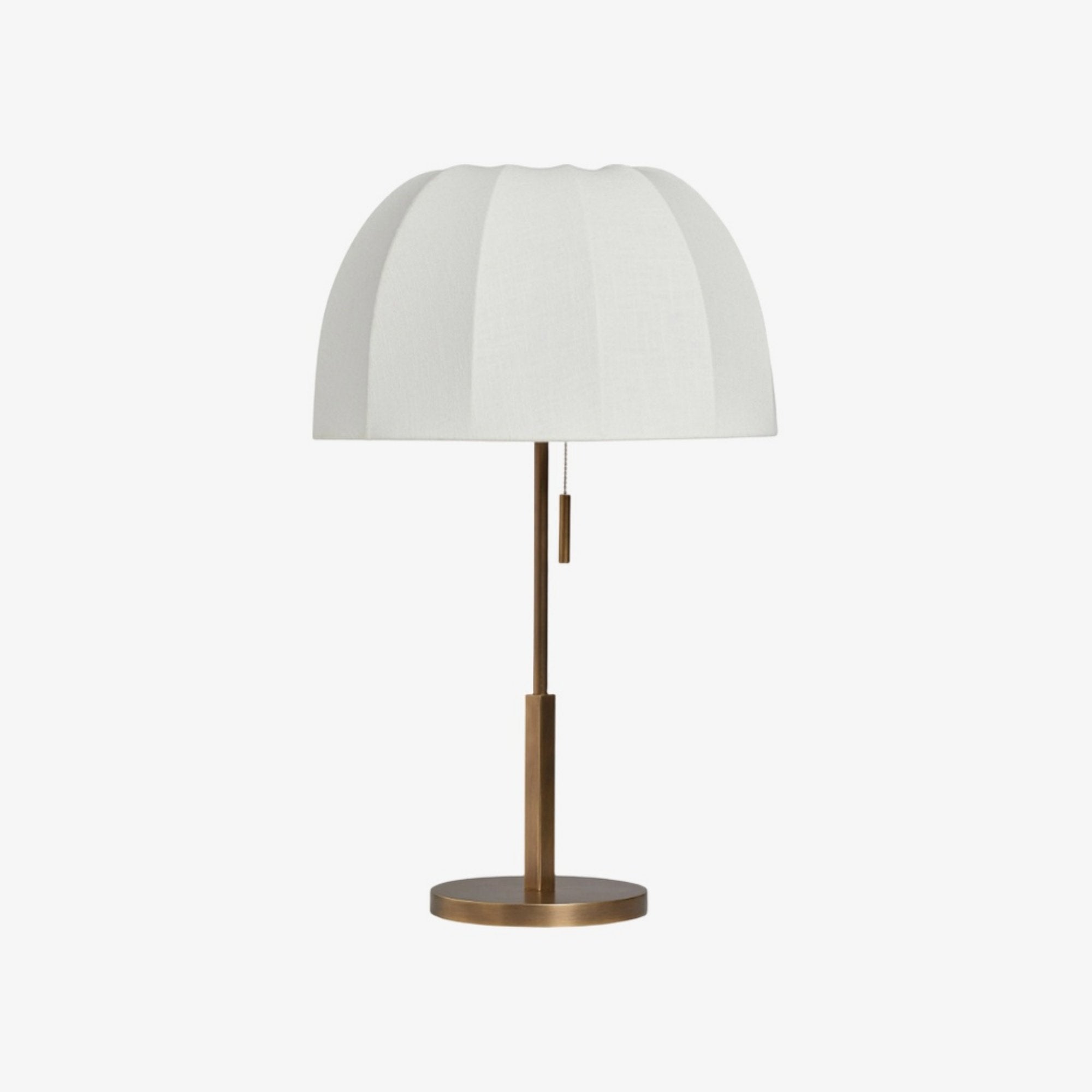 Vellaro Elegant Brass Table Lamp with Fabric Shade – Bedside Light for Contemporary Bedroom