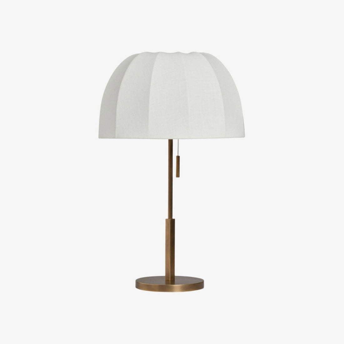 Vellaro Elegant Brass Table Lamp with Fabric Shade – Bedside Light for Contemporary Bedroom