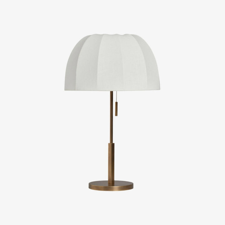 Vellaro Elegant Brass Table Lamp with Fabric Shade – Bedside Light for Contemporary Bedroom