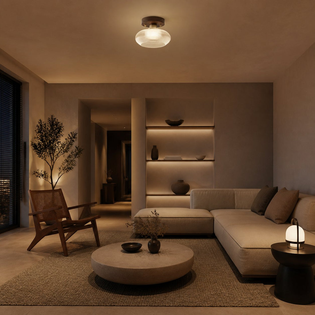 Soliro Modern Dome Glass Ceiling Light with Sleek Minimalist Form for Kitchens and Living Areas