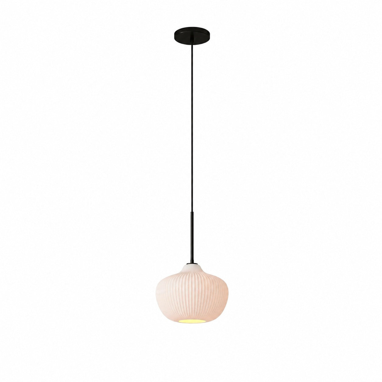 Rivrona Ribbed Pendant – Modern Ribbed Glass Light with Metal Finish