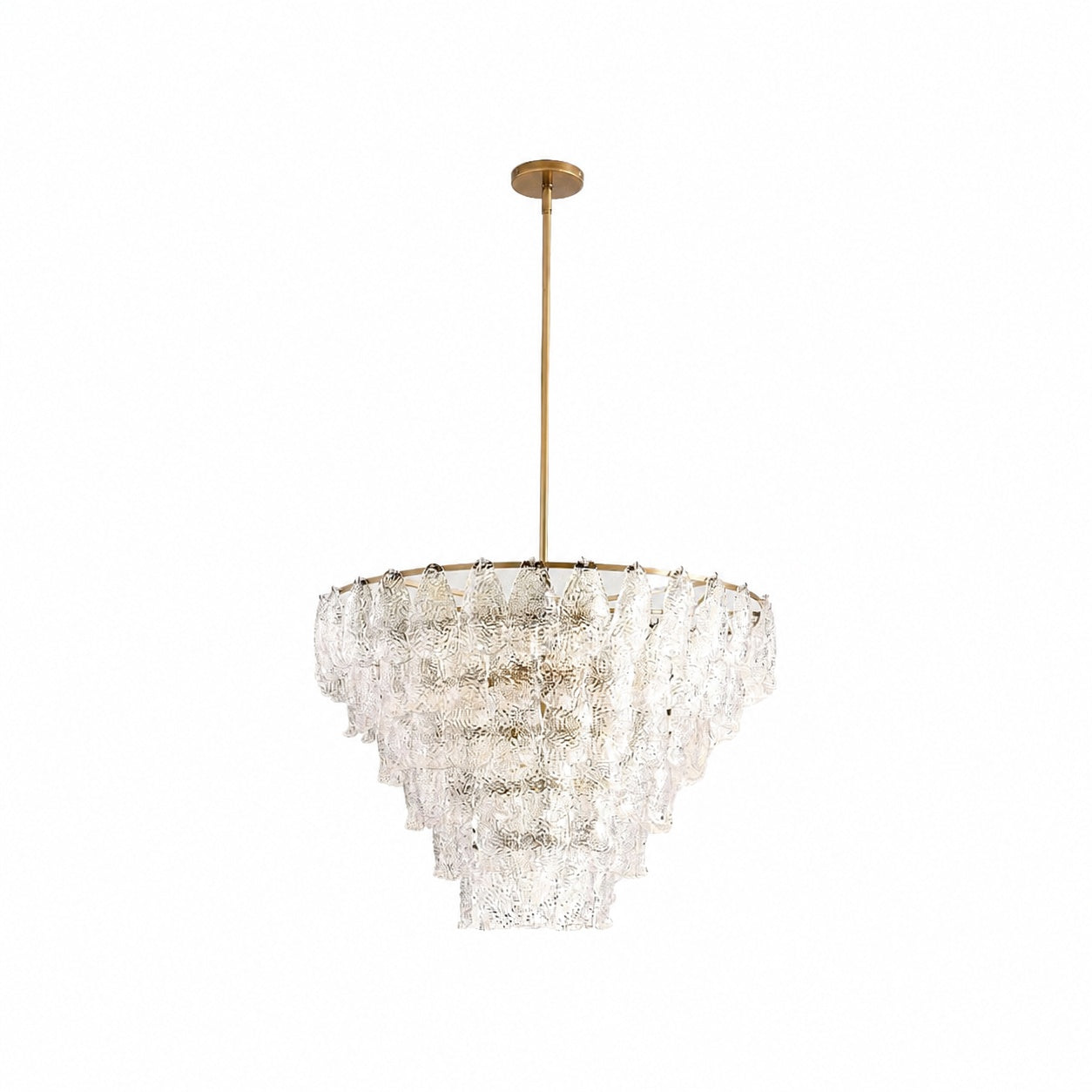 Lumvey Glass Round Chandelier - Elegant Pendant Light for Dining Room and Living Room
