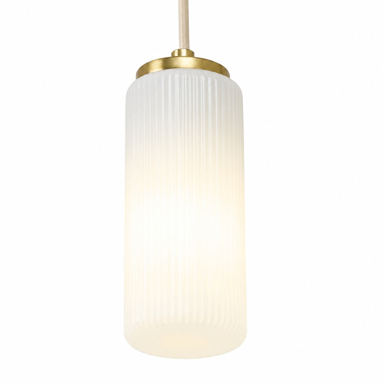 Rivora Fluted Glass Pendant Light – Modern Ribbed Shade