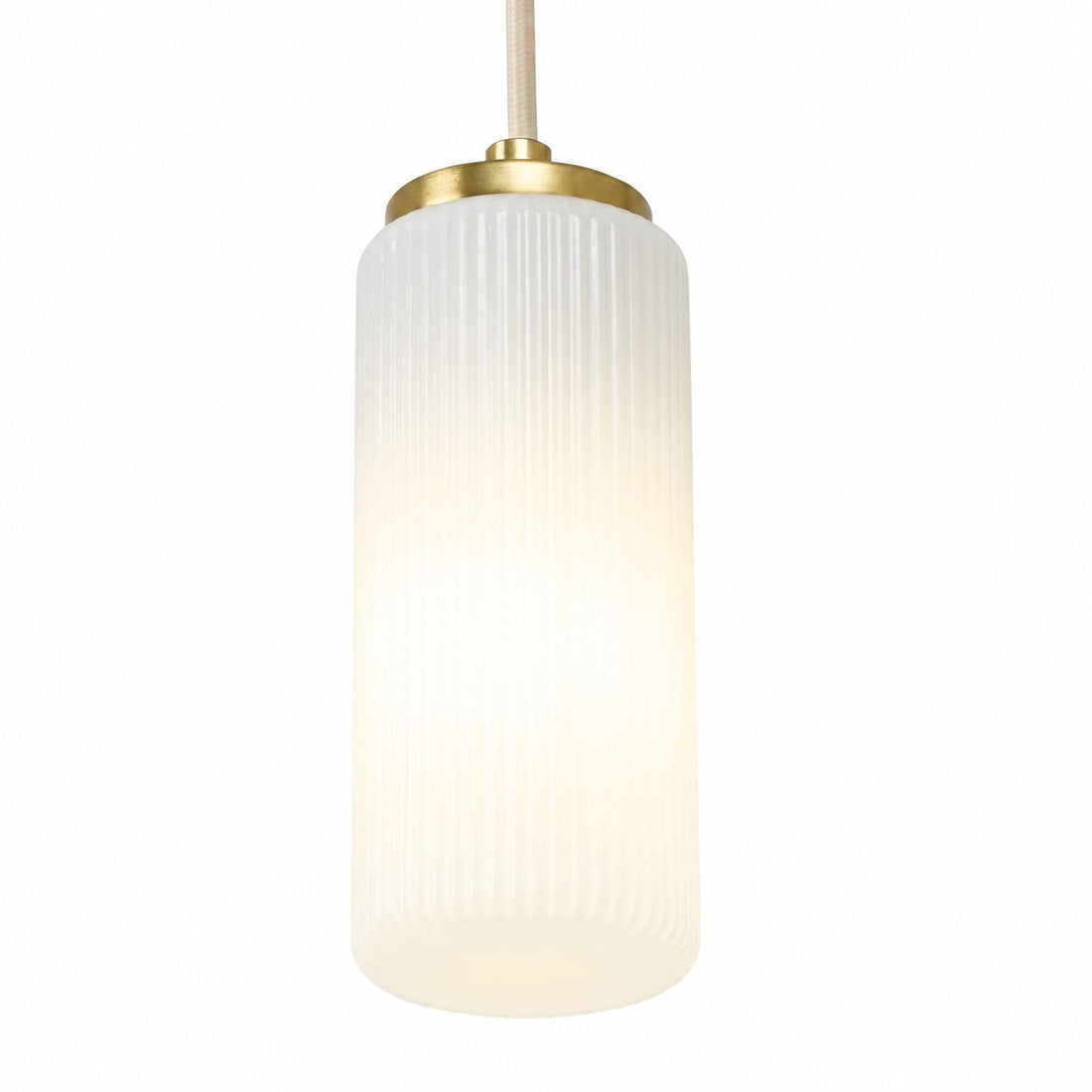 Rivora Fluted Glass Pendant Light – Modern Ribbed Shade
