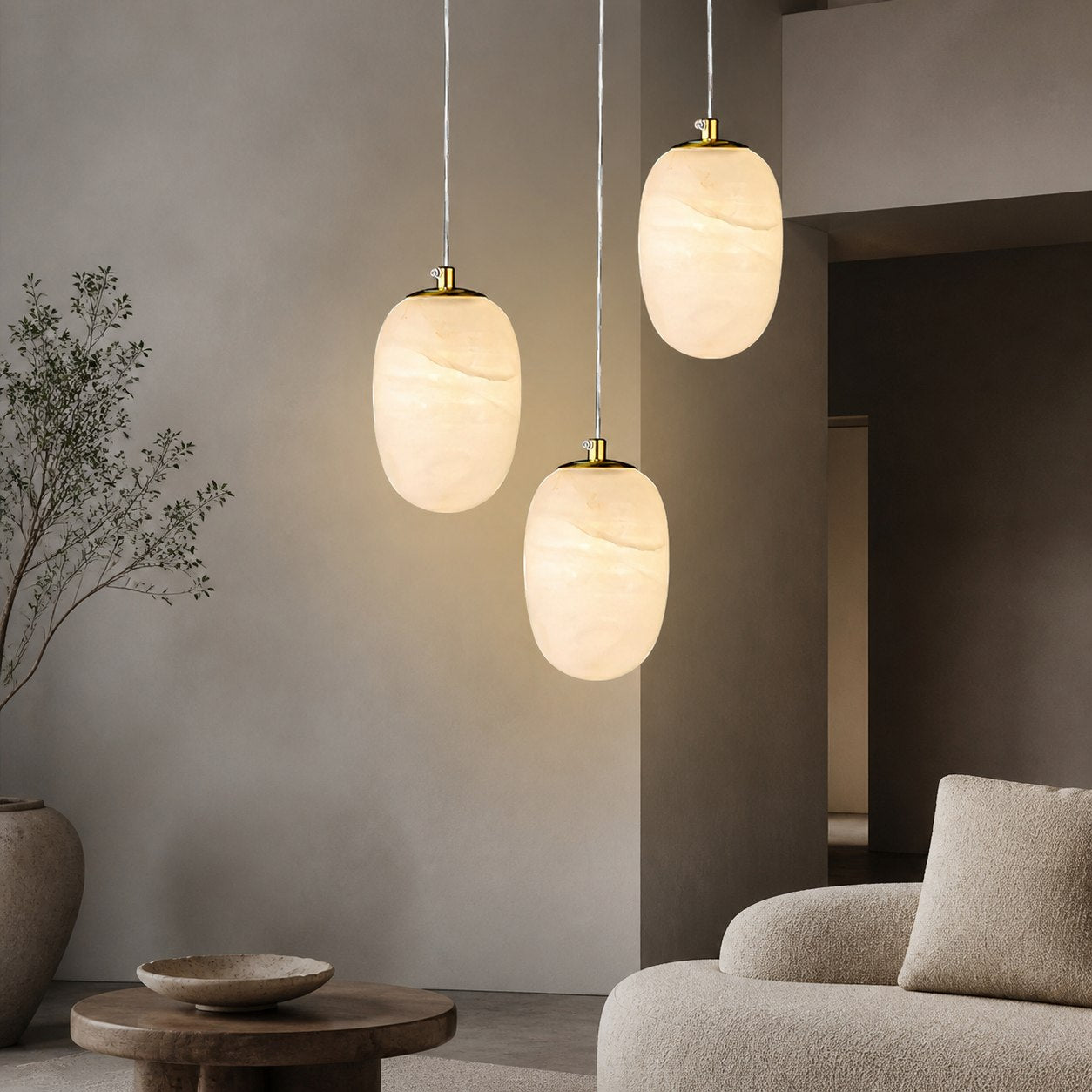 Alabaster Bedside Pendant Light