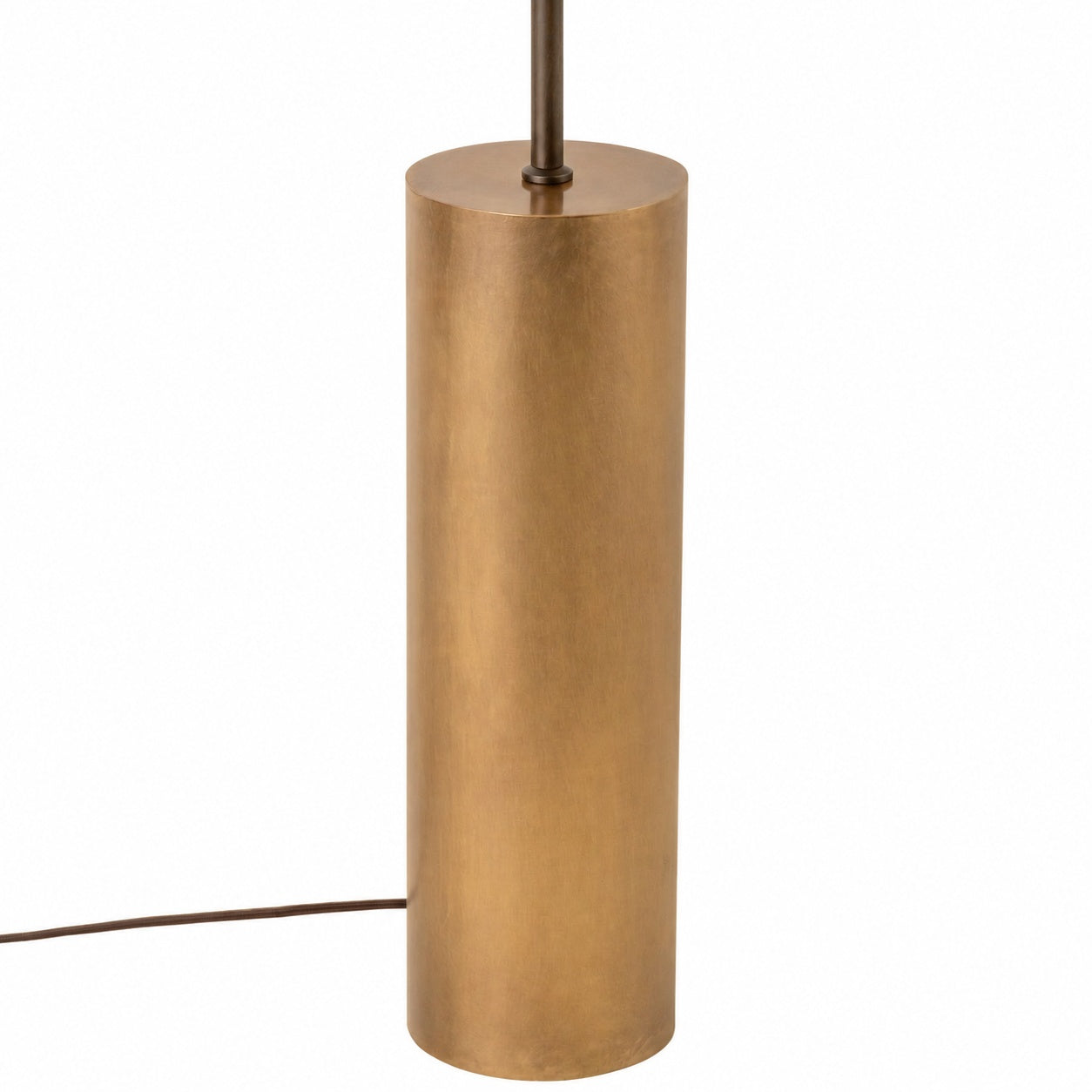 Zalen Floor Lamp - Layered Linen Pendant Design Aged Brass-Metal Lamp for Living Room