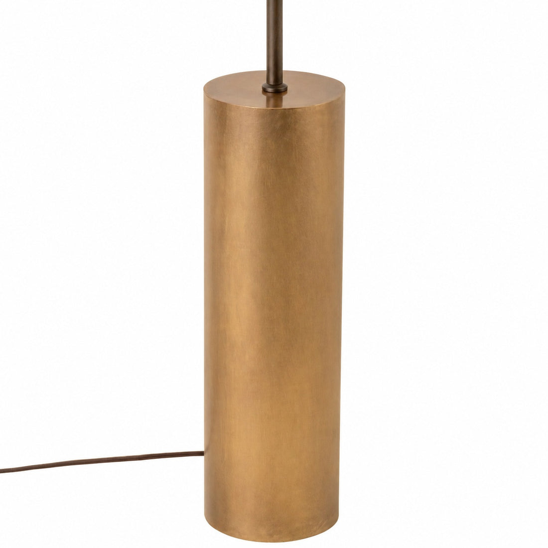 Zalen Floor Lamp - Layered Linen Pendant Design Aged Brass-Metal Lamp for Living Room