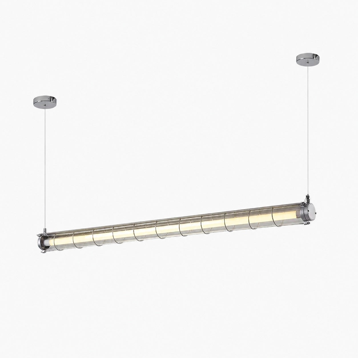 Modern Acrylic Linear LED Chandelier in Black or Silver