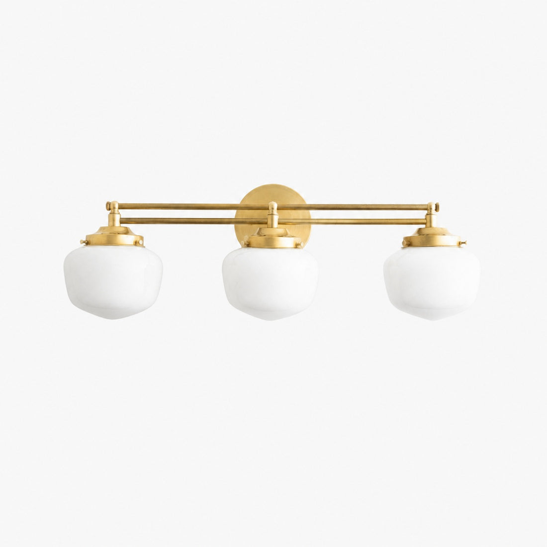 Opalume Glass Art Deco Vanity Light - Bathroom Wall Sconce with White Glass Shades
