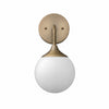 Glorica Glass Wall Sconce - Frosted Globe Light with Brass Fixture