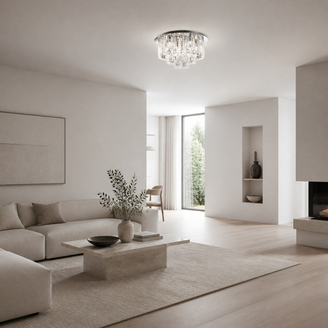 Virelis 8 Light Twist Tubes Ceiling Light – Modern Crystal Design for Dining Rooms or Lounges