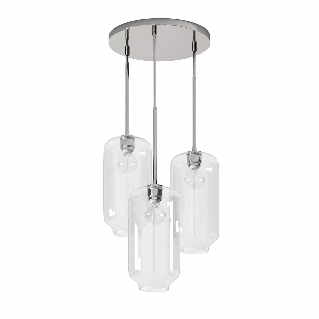 Lumivelle Pebble Glass Chandelier - 3-Light Modern Pendant Style