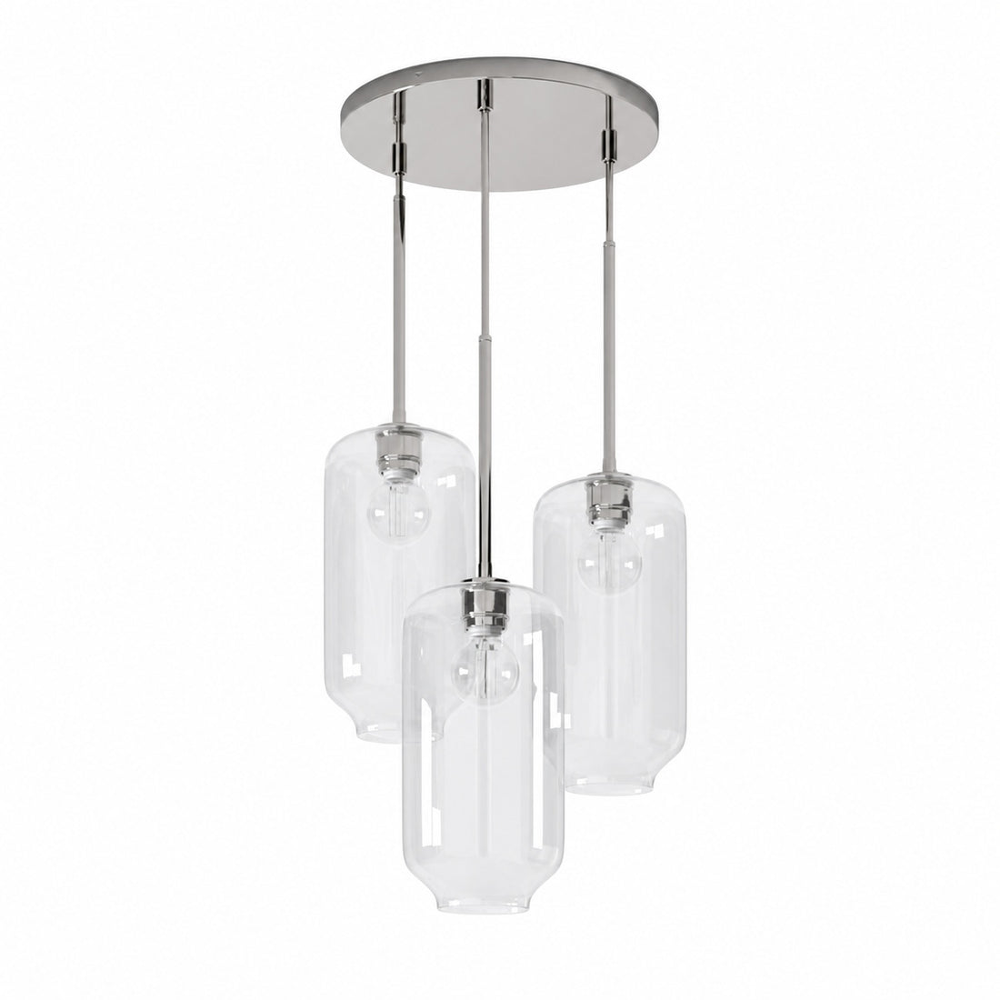 Lumivelle Pebble Glass Chandelier - 3-Light Modern Pendant Style