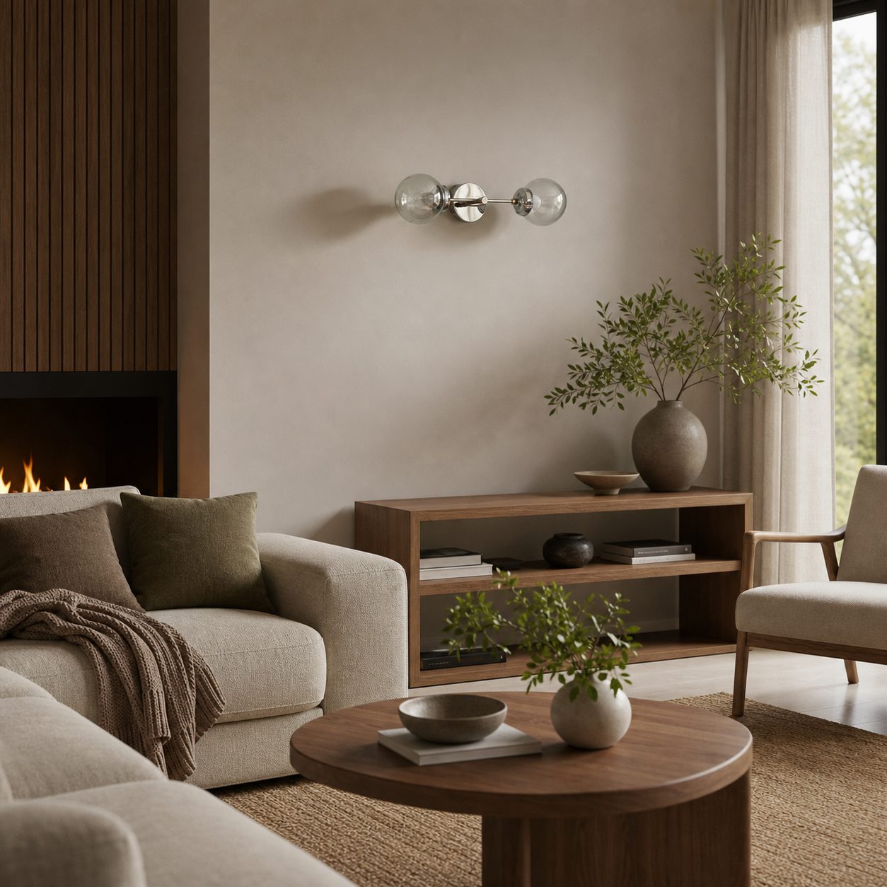 Lumio Globe Versatile Vanity Sconce - Dimmable Light for Bathroom and Hallway Use