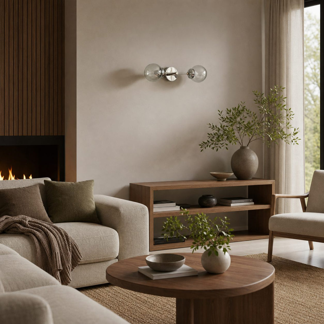 Lumio Globe Versatile Vanity Sconce - Dimmable Light for Bathroom and Hallway Use