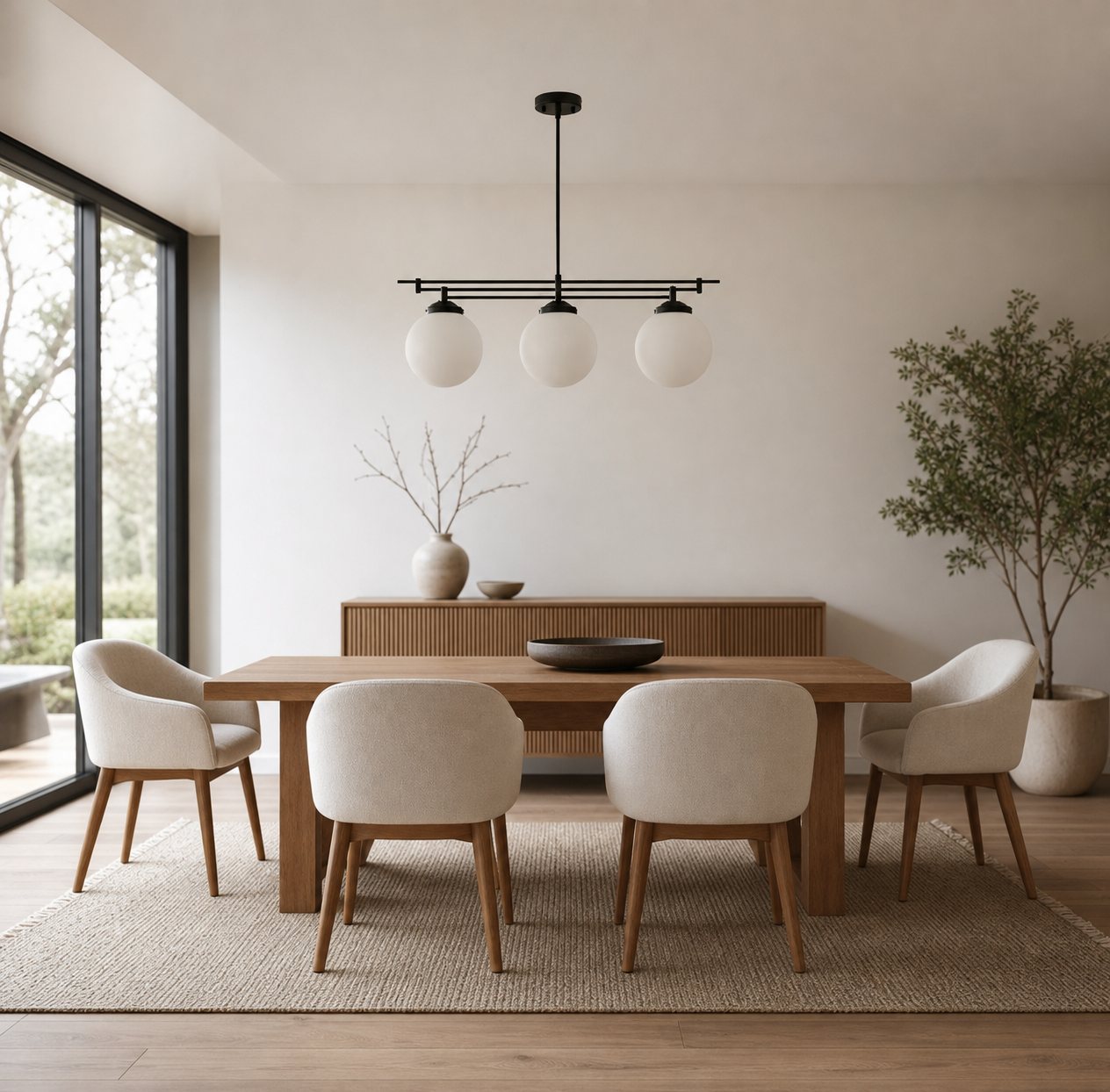 Glorica Glass Frosted Globe Pendant Light - Art Deco Hanging Light for Home