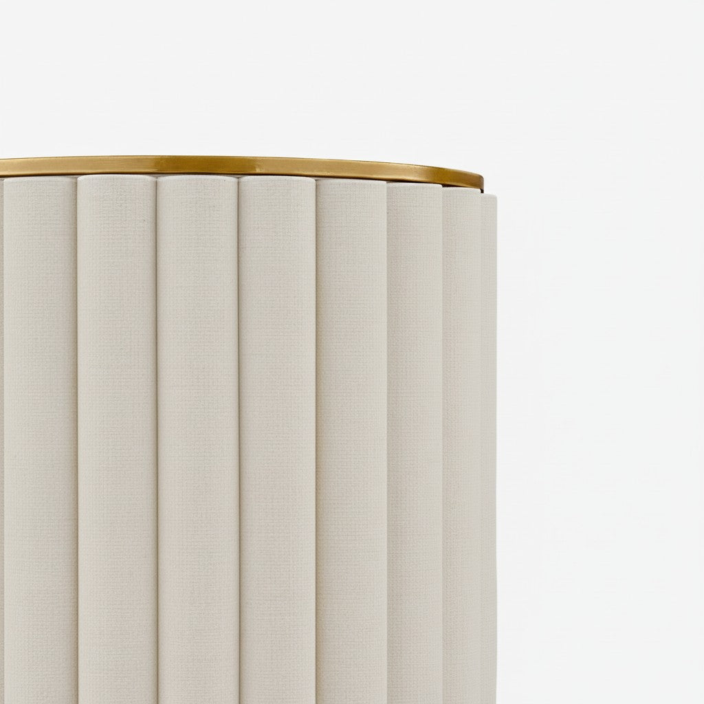 Duova Scalloped Wall Lamp - Antique Brass with Linen Fabric Suitable for Living Room and Bedroom