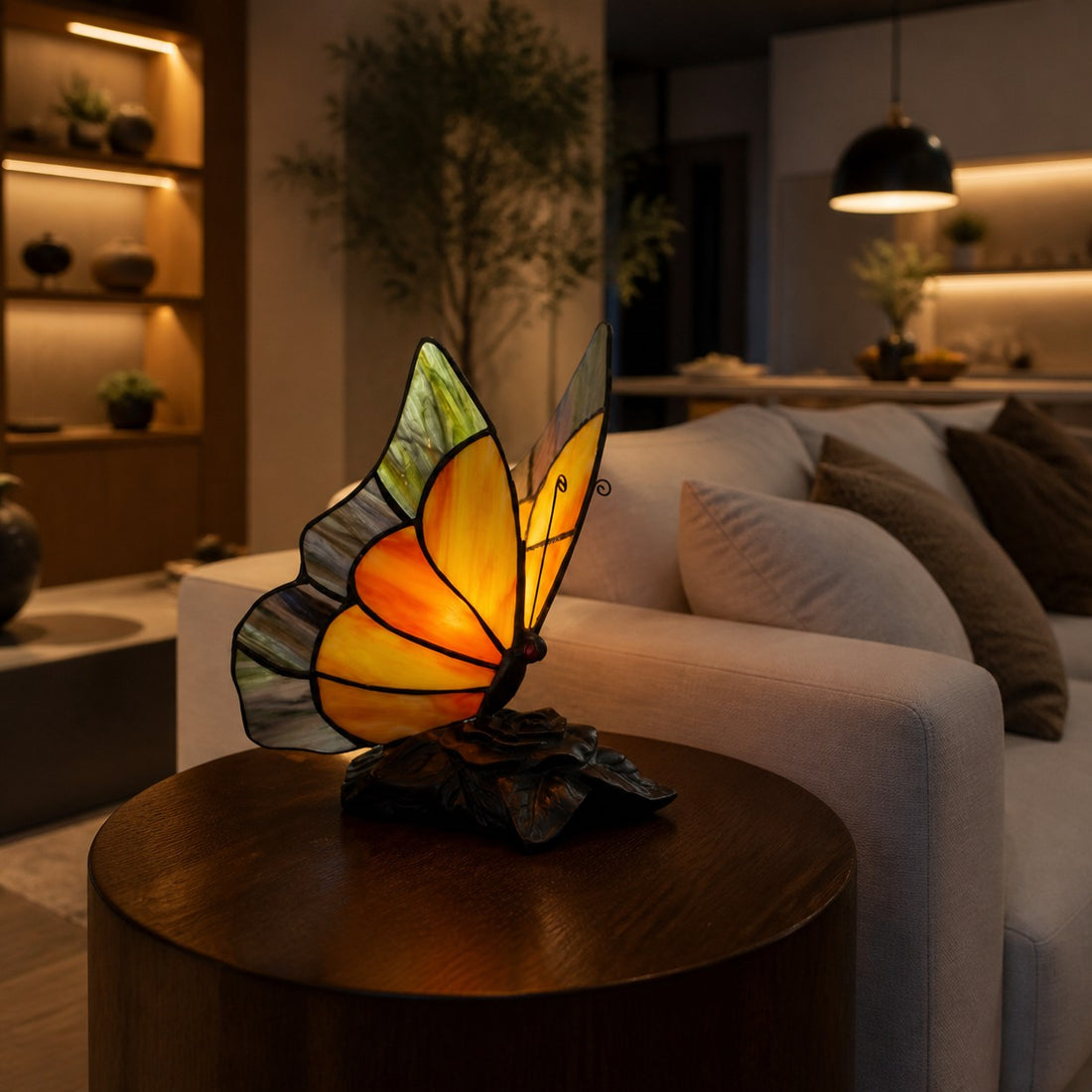 TF Butterfly Table Lamp – Nature-Inspired Glass Design Perfect for Living Rooms or Hallways