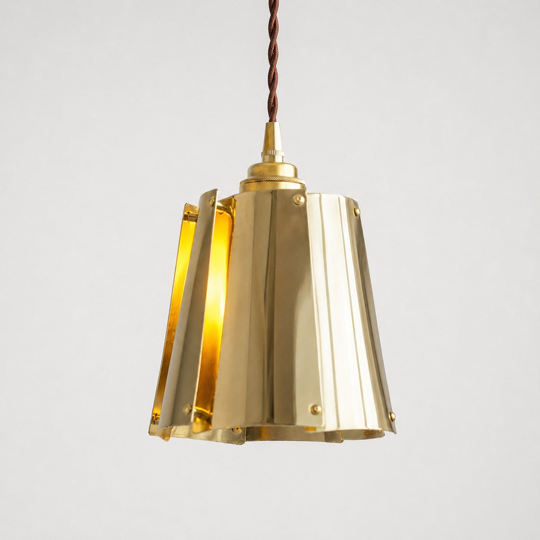Vintage Metal Pendant Light with Layered Shade