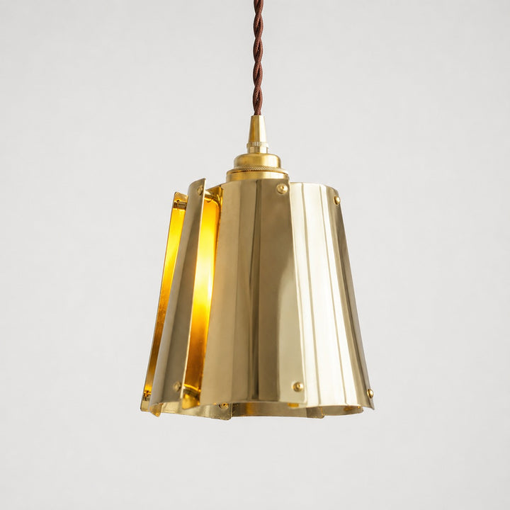 Vintage Metal Pendant Light with Layered Shade