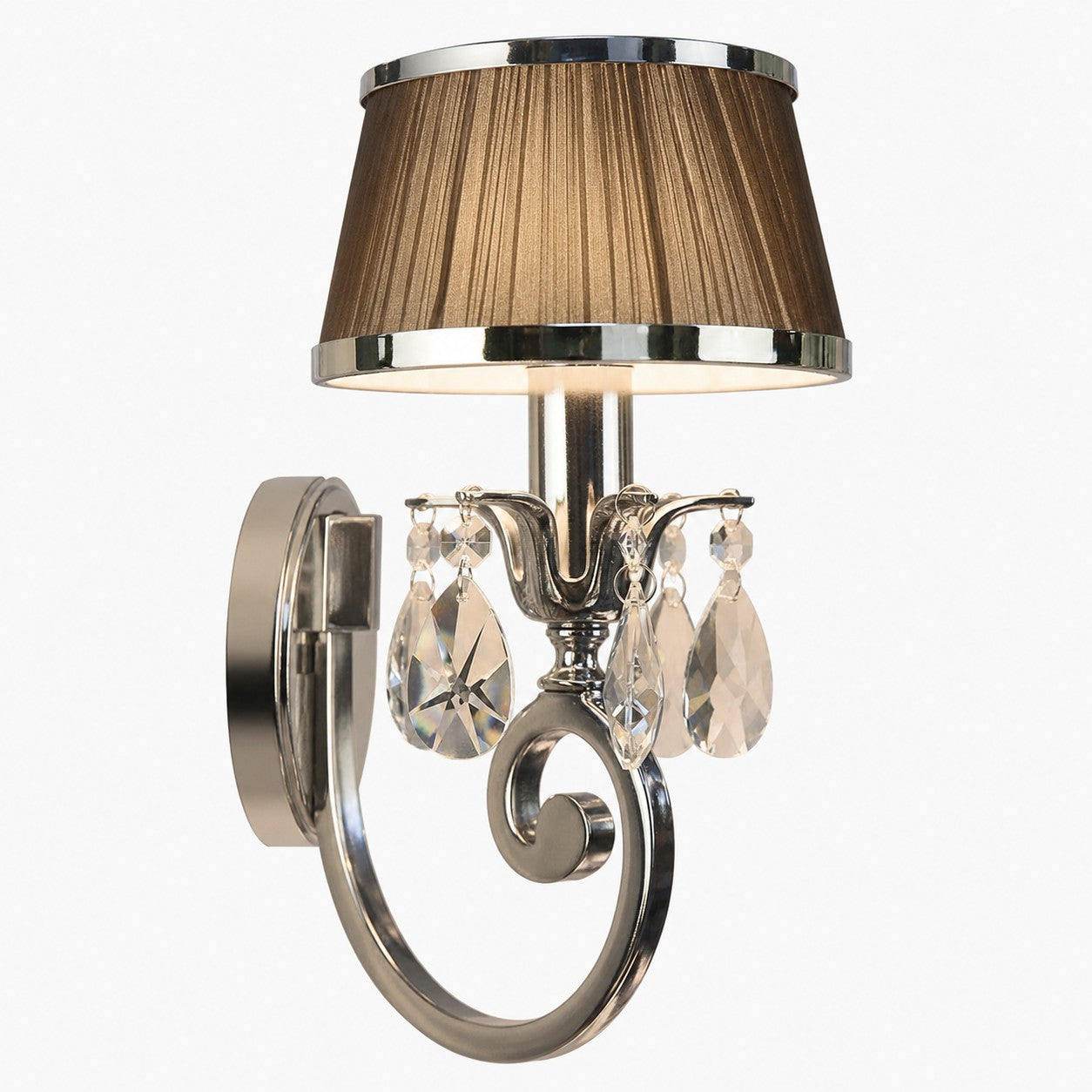 Talonis Luxury Crystal Wall Sconce – Chrome Finish Frame for Bedrooms and Home Décor