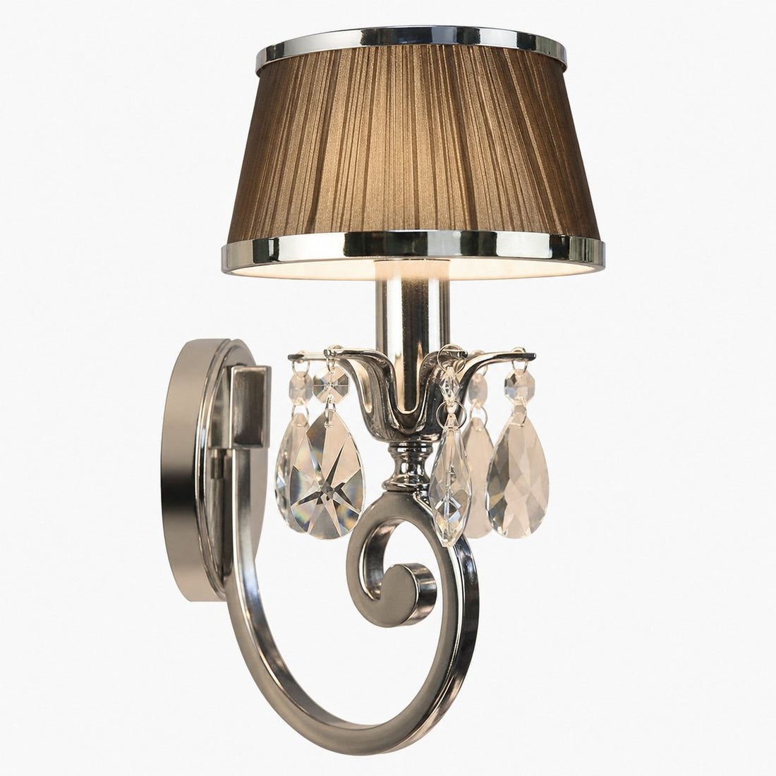 Talonis Luxury Crystal Wall Sconce – Chrome Finish Frame for Bedrooms and Home Décor